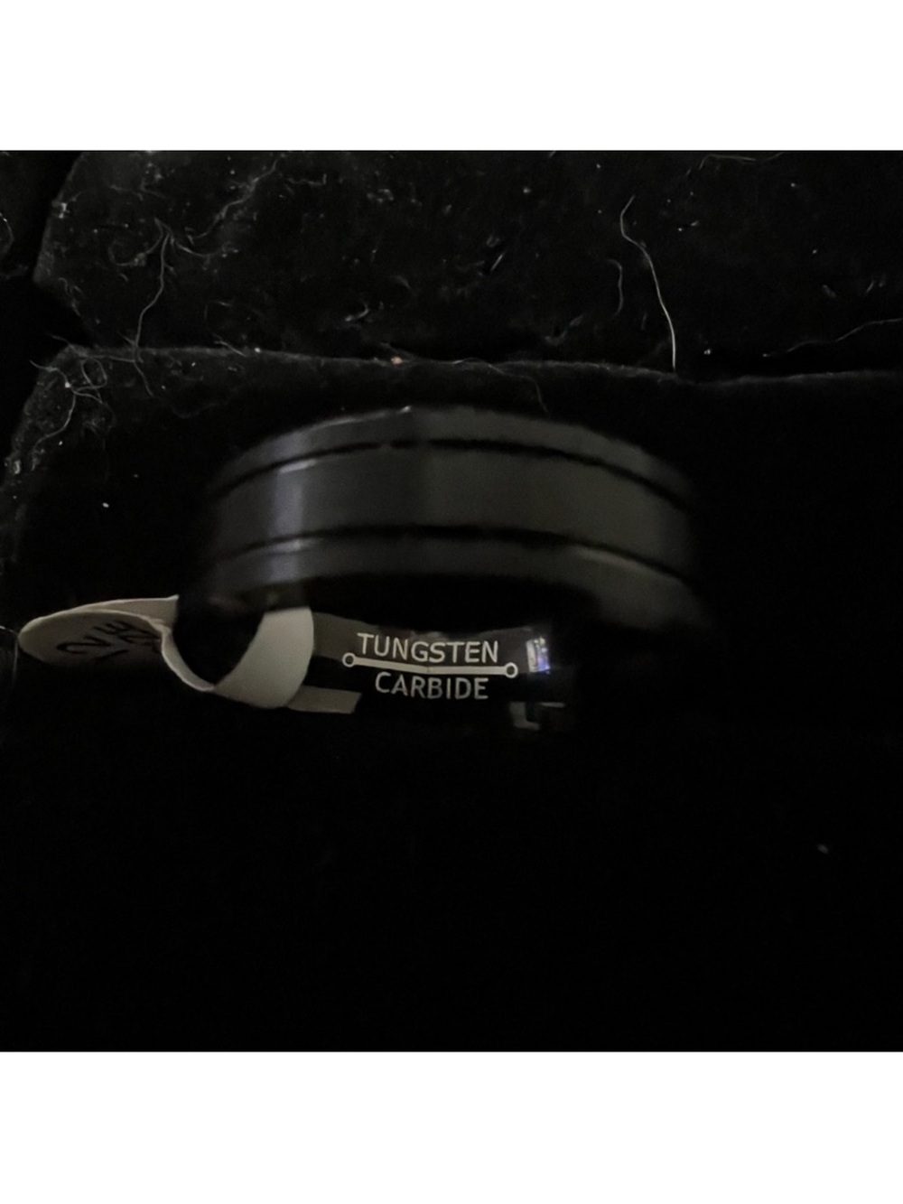 Black Tungsten Carbide Men's Wedding Band, size 12, bought too big